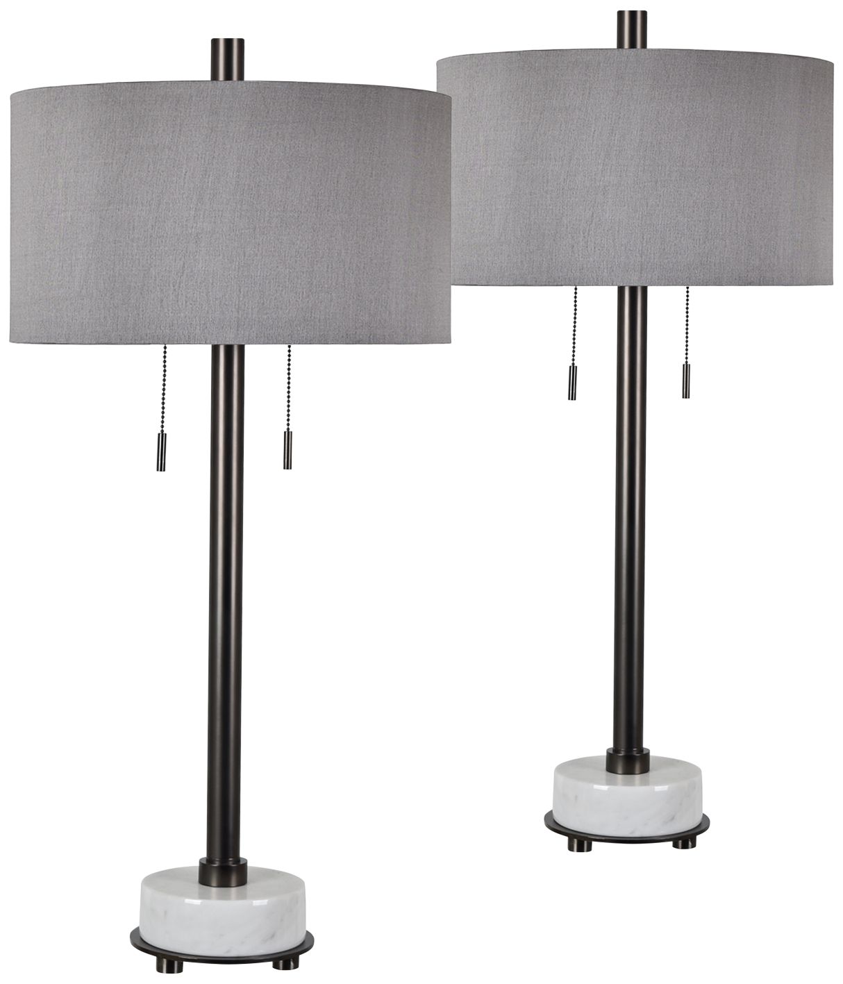 Crestview Collection Hinckley Gunmetal Table Lamps Set of 2