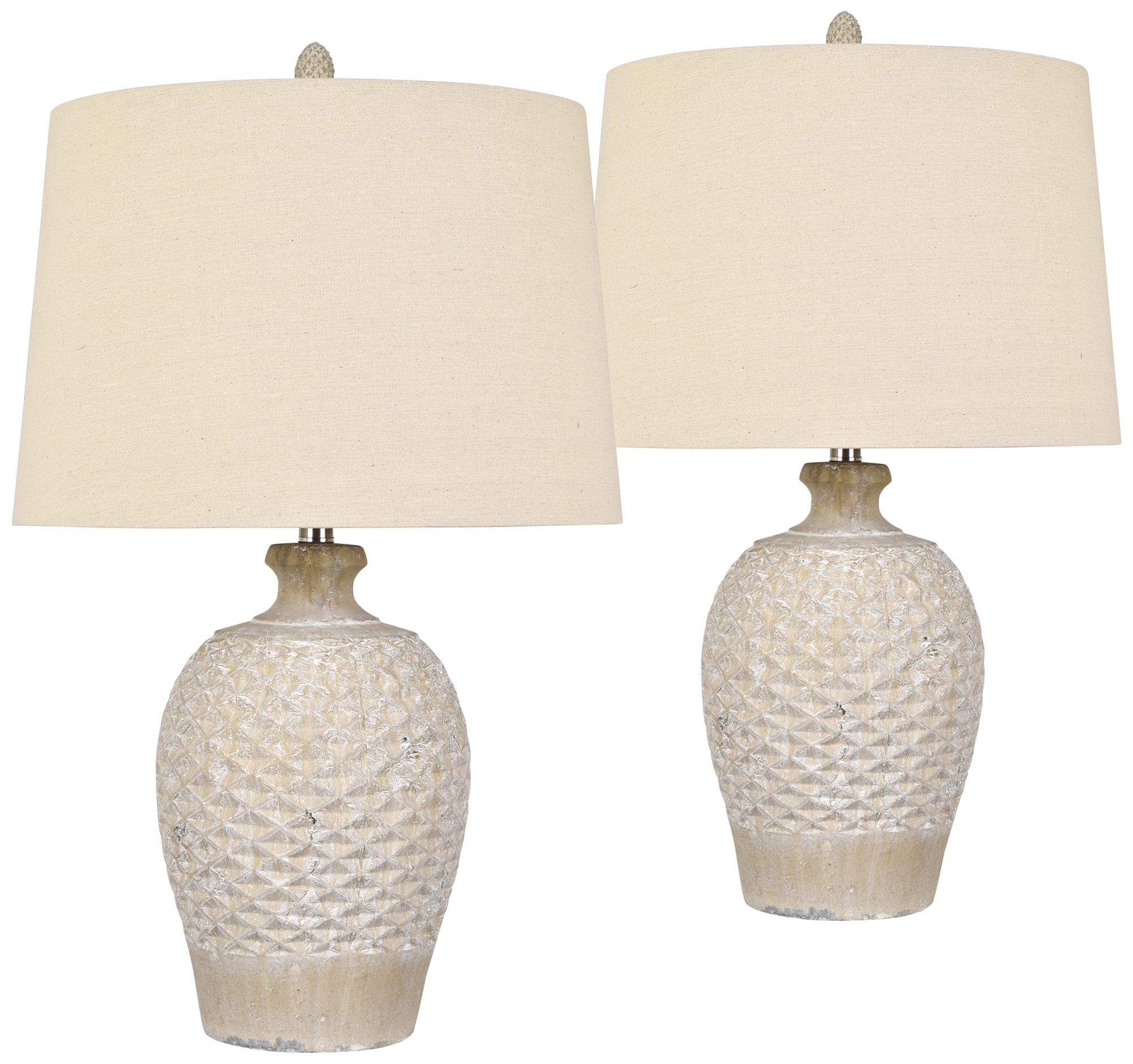 Cabos Beige Ceramic Vase Table Lamps Set of 2