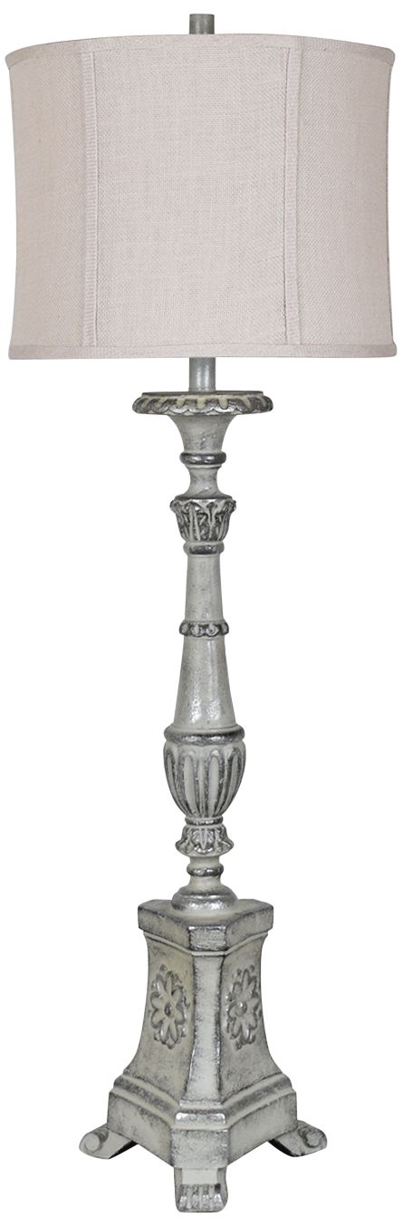 Crestview Collection Robbins Gray Pedestal Buffet Table Lamp
