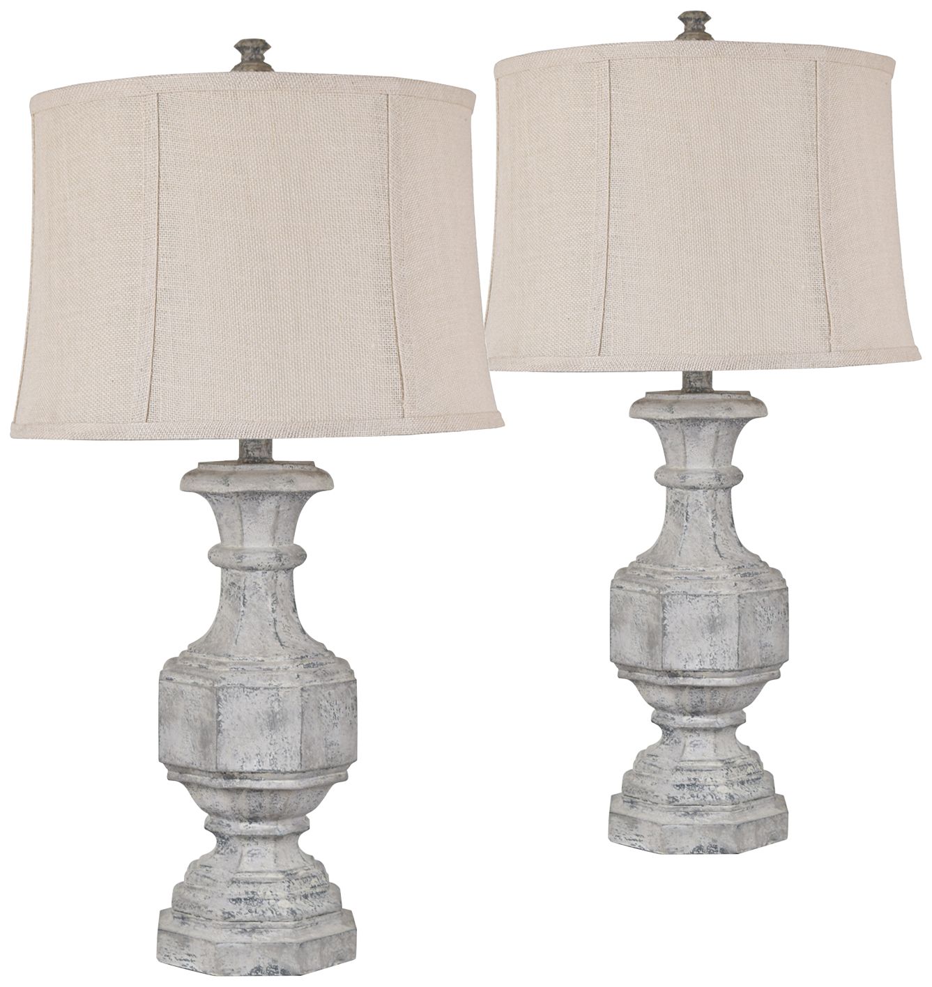 Crestview Collection Emily Gray Stone Table Lamps Set of 2