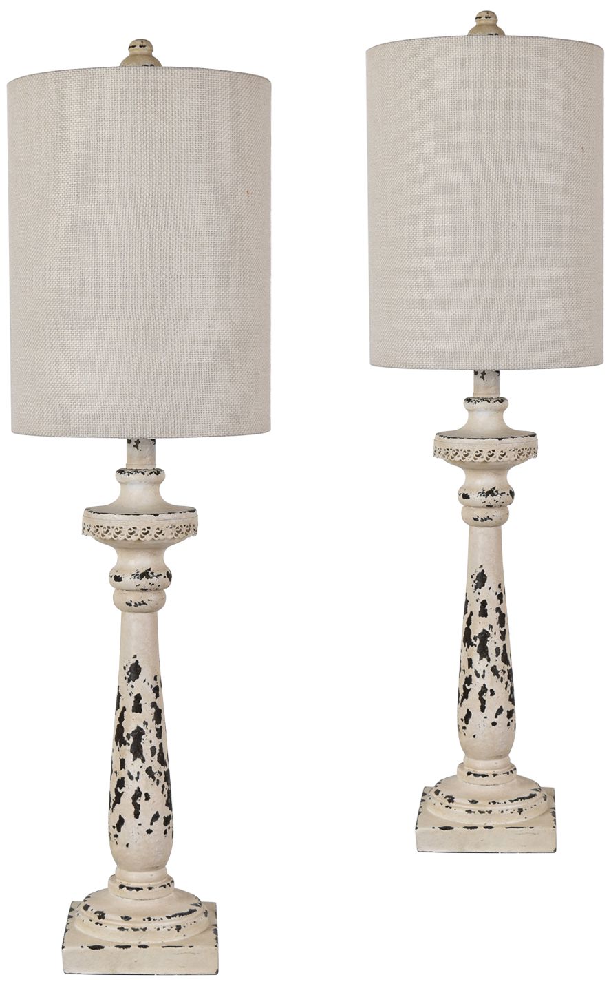 Crestview Collection Park Antique White Table Lamps Set of 2