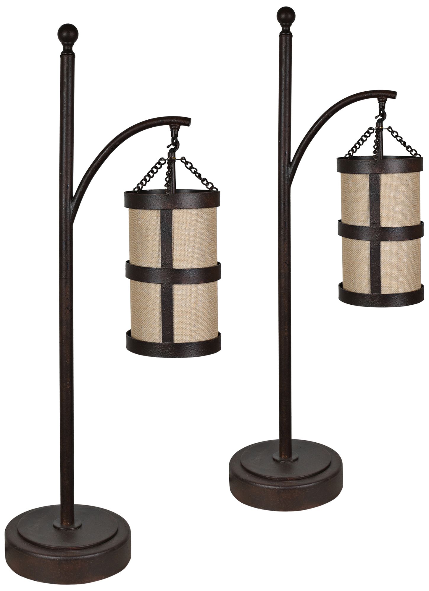Crestview Collection Tacoma Rustic Iron Desk Lamps Set of 2