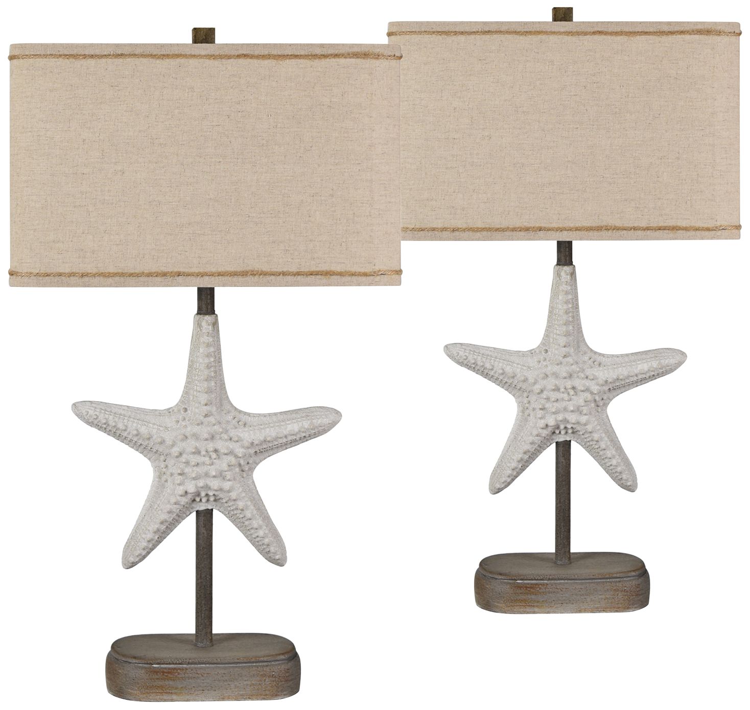 Starfish Coastal Table Lamps Set of 2