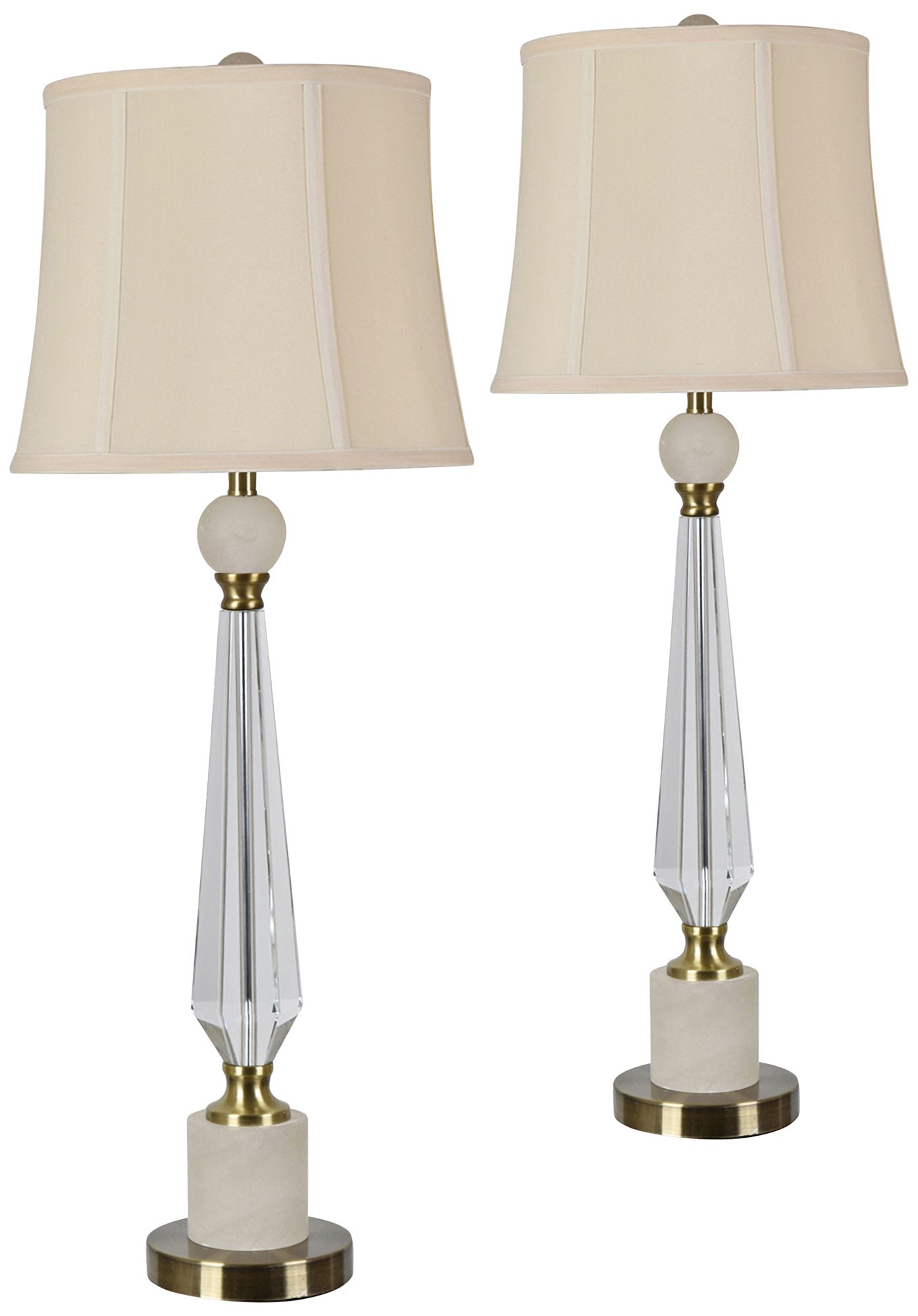 Ansley Alabaster and Crystal Buffet Table Lamps Set of 2