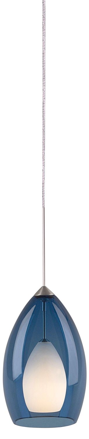 Fire 4 1/2" Wide Steel Blue Glass Freejack Mini Pendant