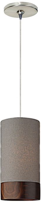 Tech Lighting Topo 5"W Fabric and Wood Freejack Mini Pendant