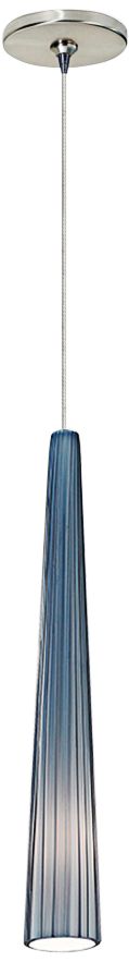 Zenith 3"W Blue Glass and Satin Nickel Freejack Mini Pendant