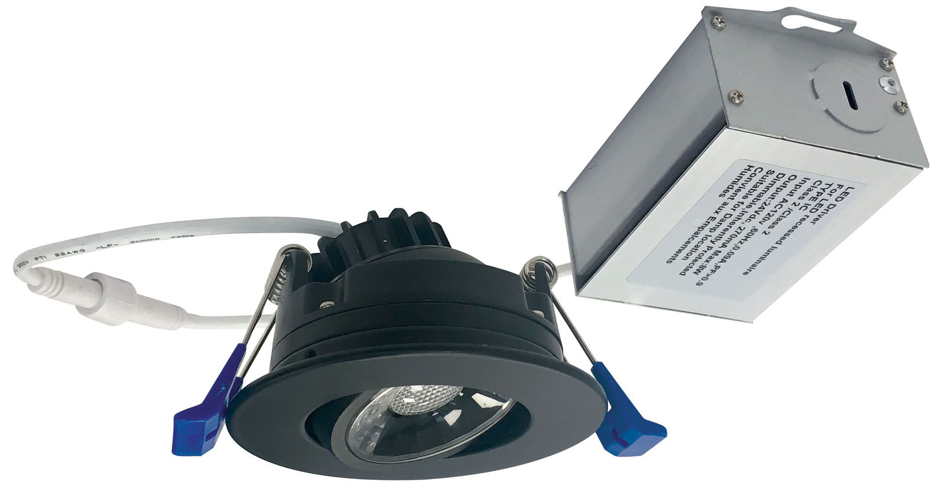 Nora 2" Matte Black 8 Watt LED Adjustable Gimbal Downlight