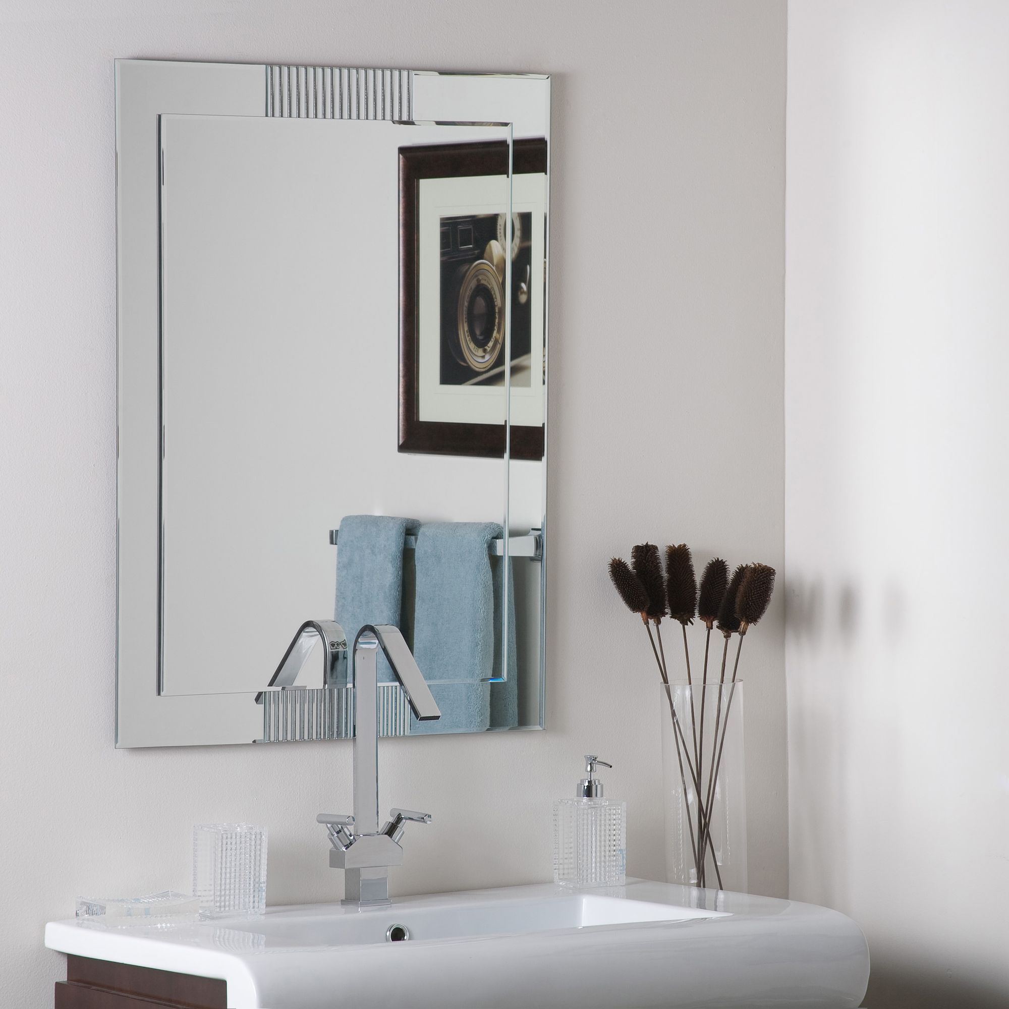Francisca 23 1/2" x 31 Frameless Bathroom Wall Mirror