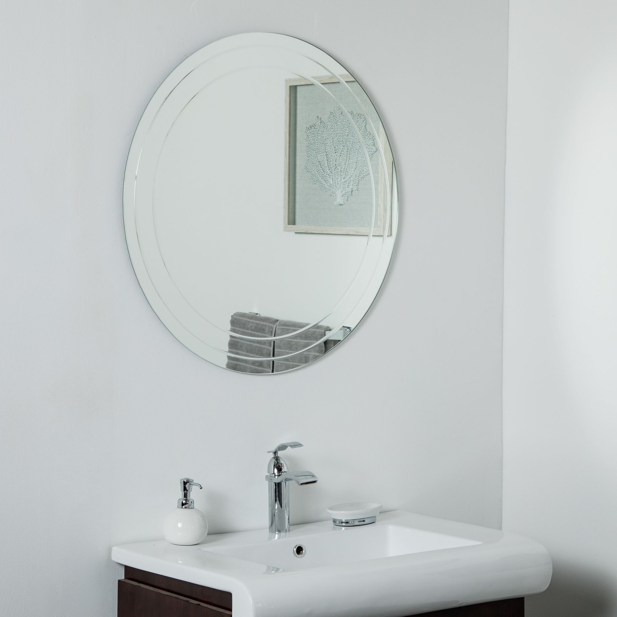 frameless wall mirror