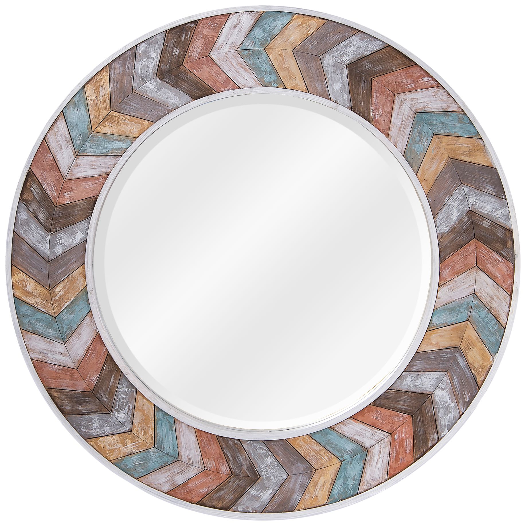Varaluz Casa Jemma Pastel Chevron 30" Round Wall Mirror
