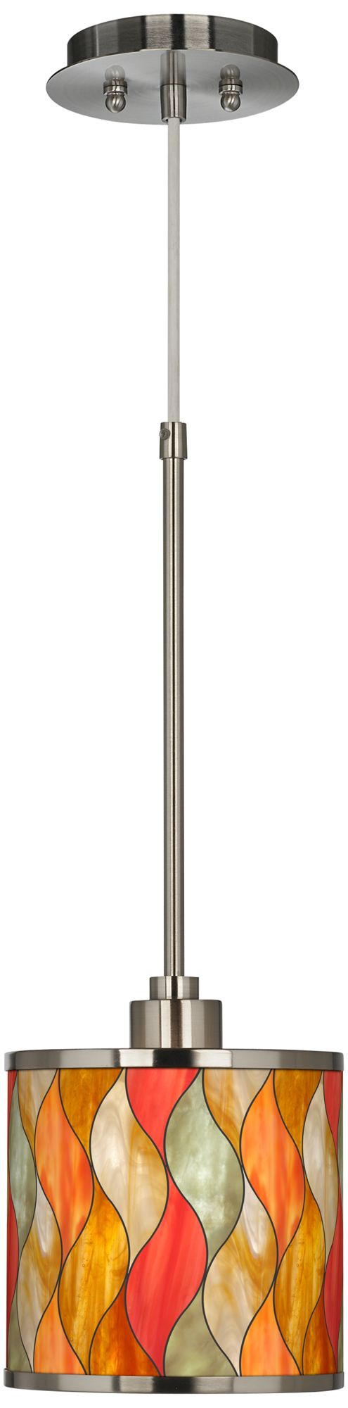 Flame Mosaic Giclee Glow Mini Pendant Light