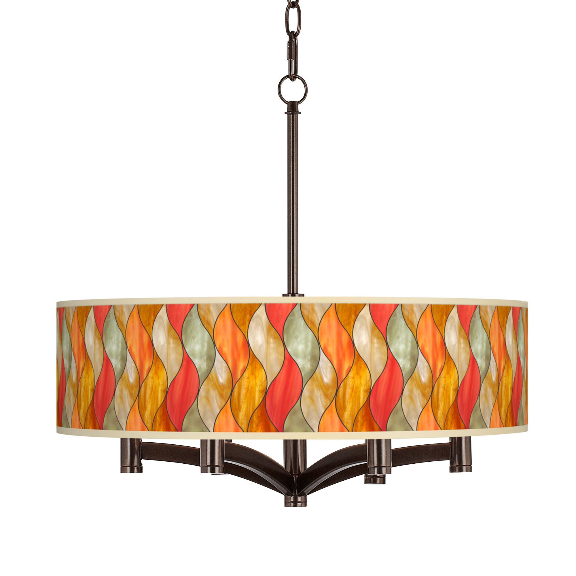 Flame Mosaic Ava 6-Light Bronze Pendant Chandelier