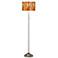 Flame Mosaic Brushed Nickel Pull Chain Floor Lamp