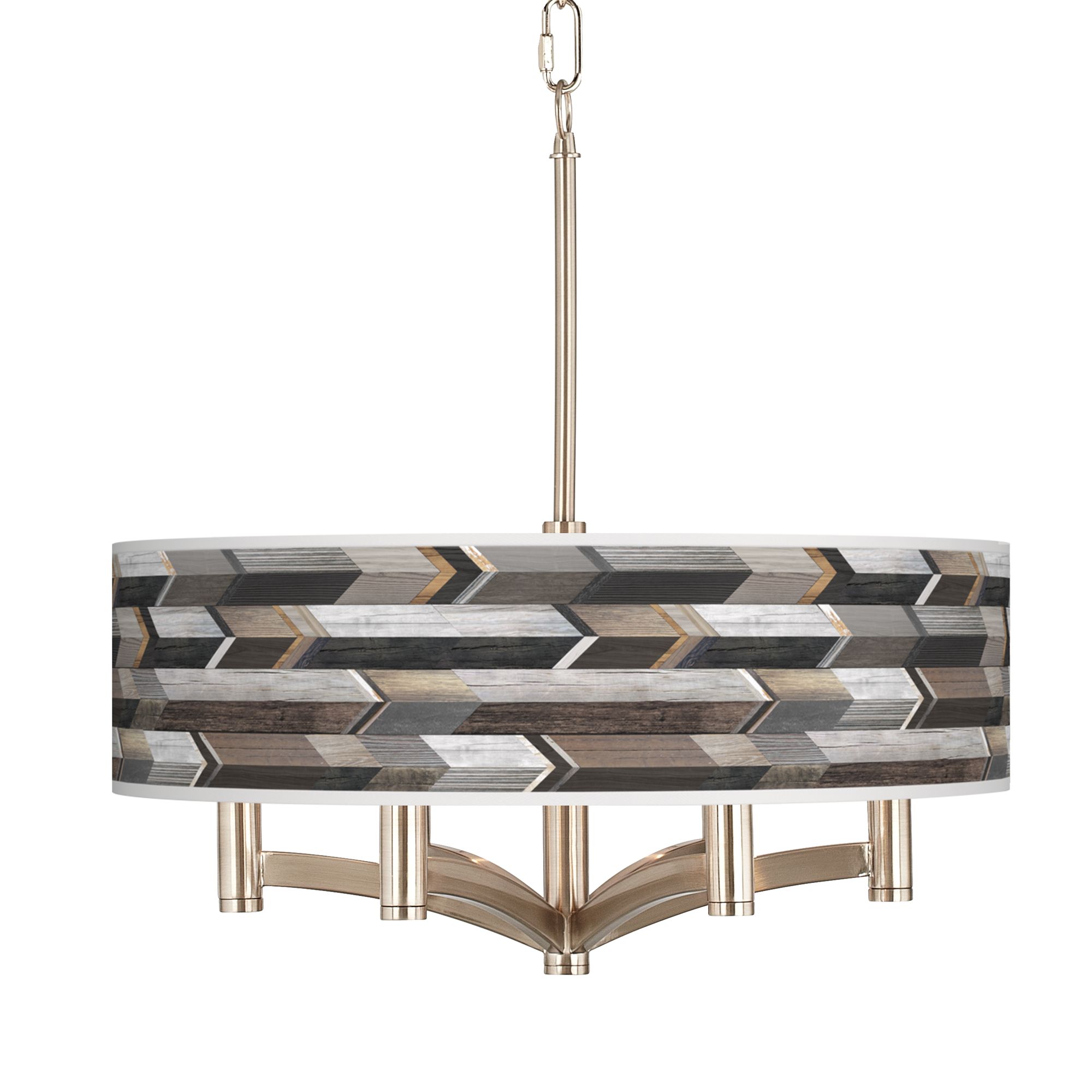 Woodwork Arrows Ava 6-Light Nickel Pendant Chandelier