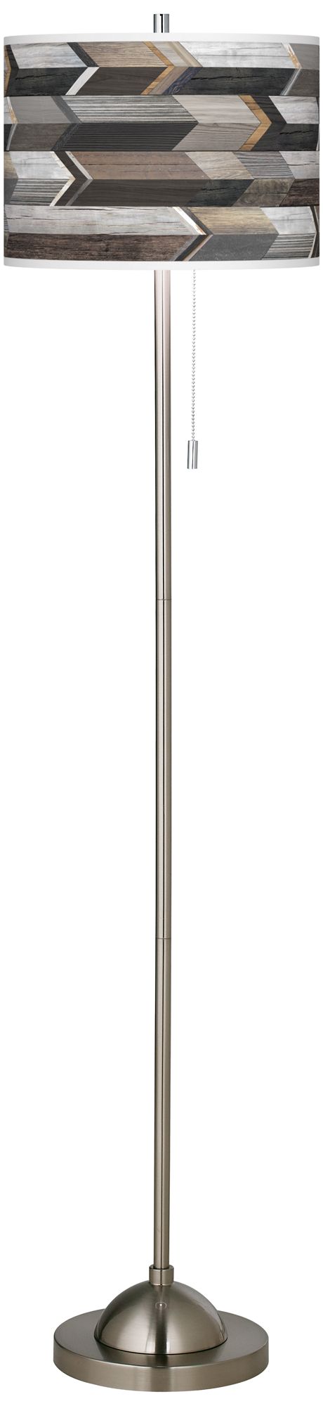Woodwork Arrows Brushed Nickel Pull Chain Floor Lamp