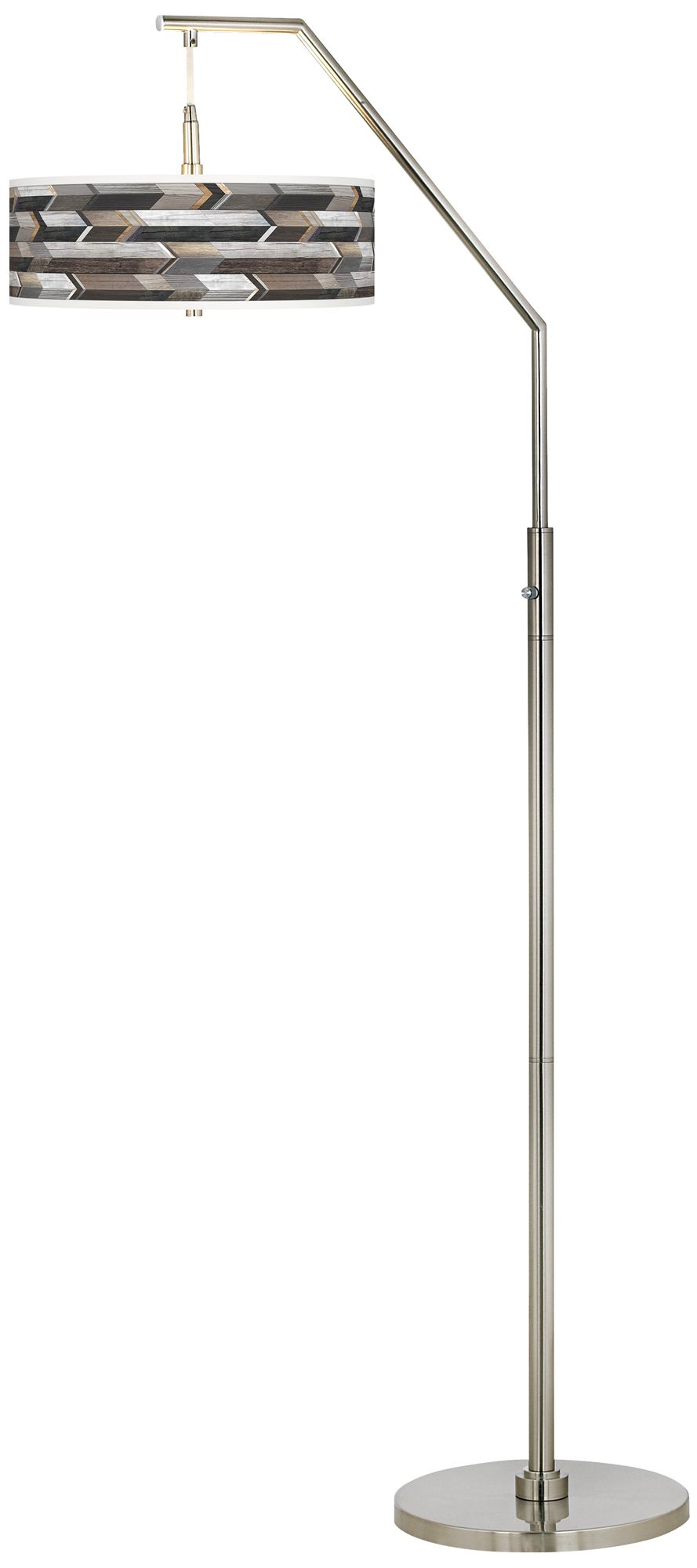 Woodwork Arrows Giclee Shade Arc Floor Lamp