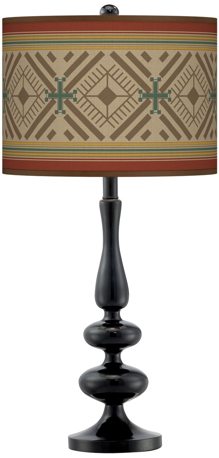 Desert Diamonds Giclee Paley Black Table Lamp