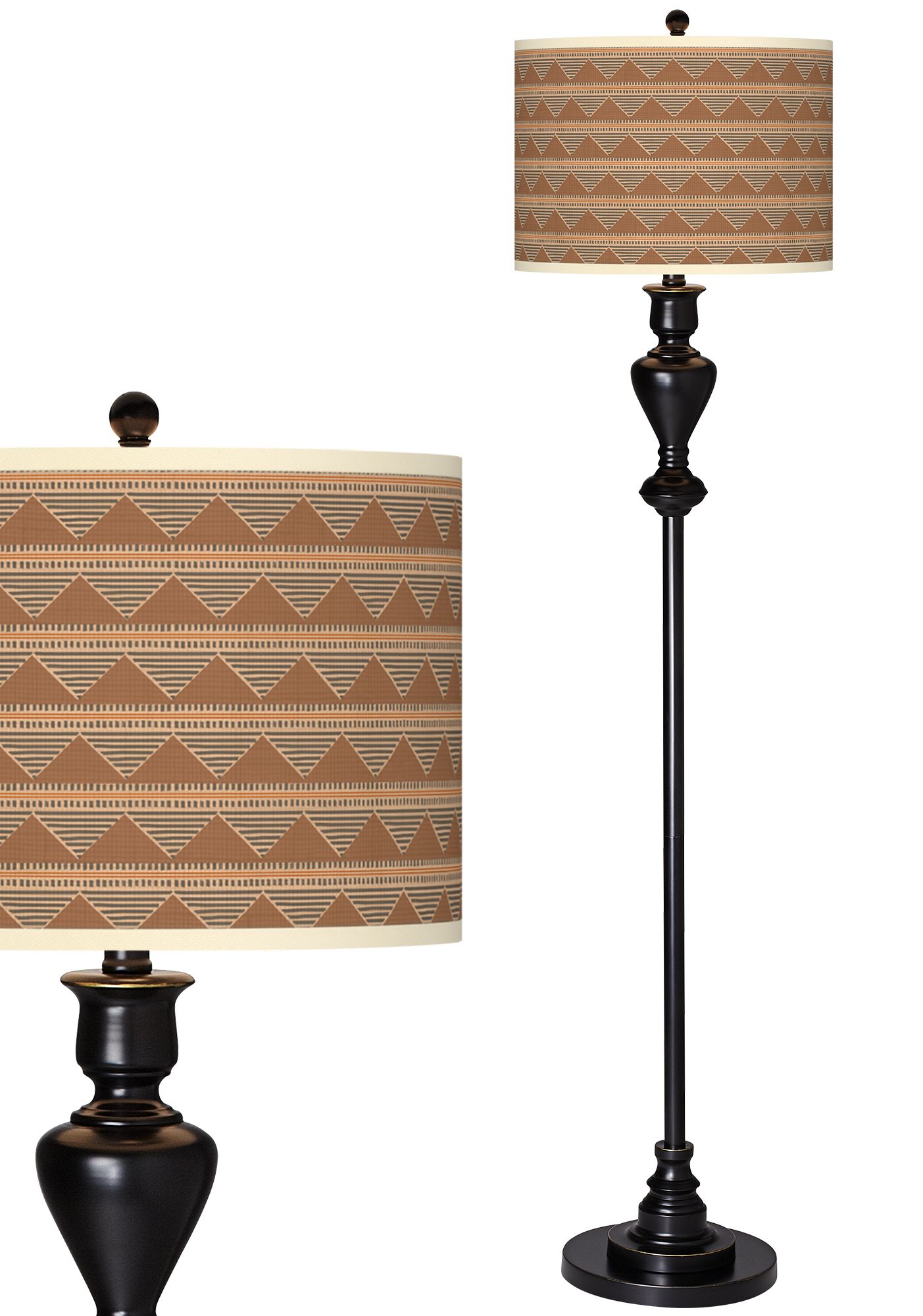 Desert Canyon Giclee Glow Black Bronze Floor Lamp