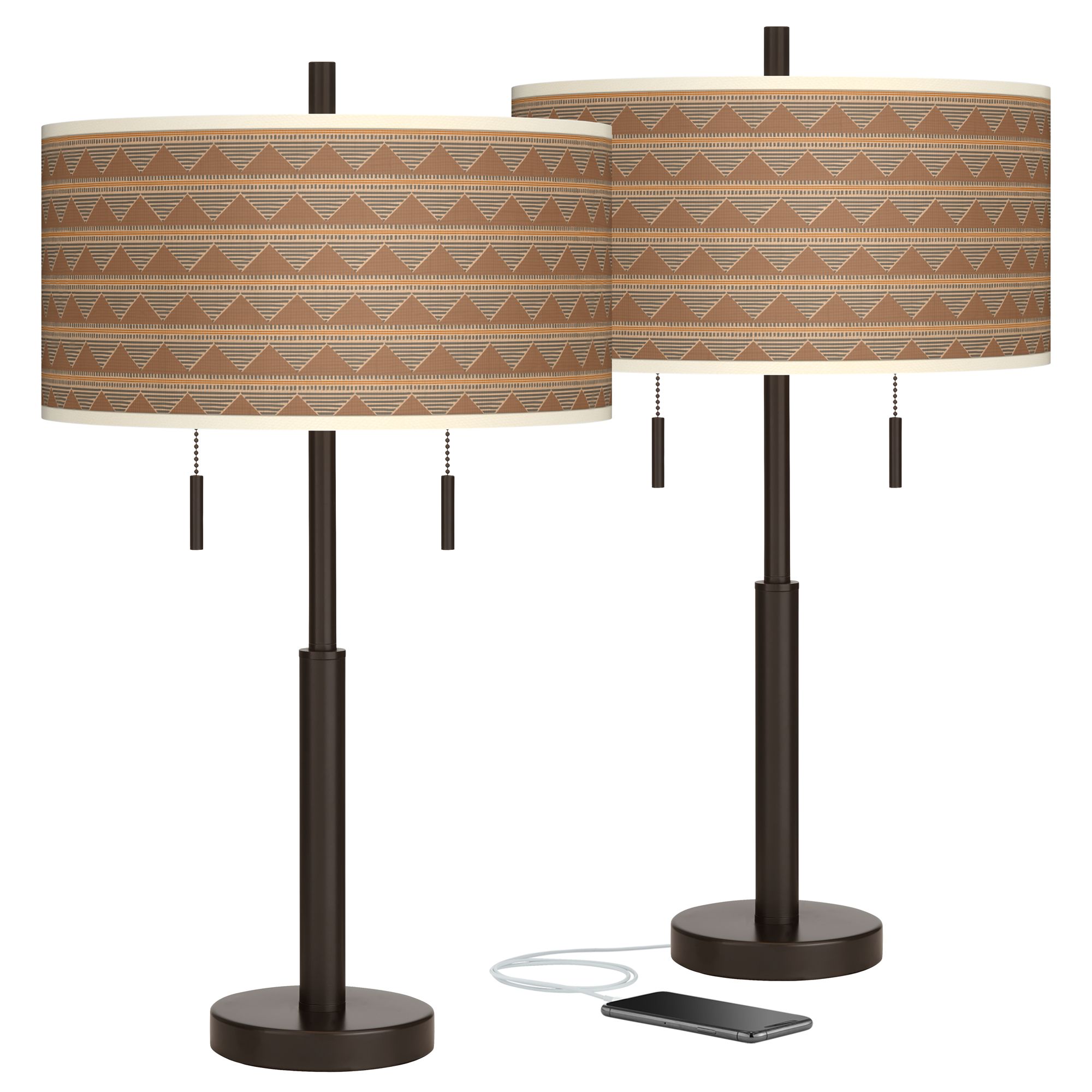 Desert Canyon Robbie Bronze USB Table Lamps Set of 2