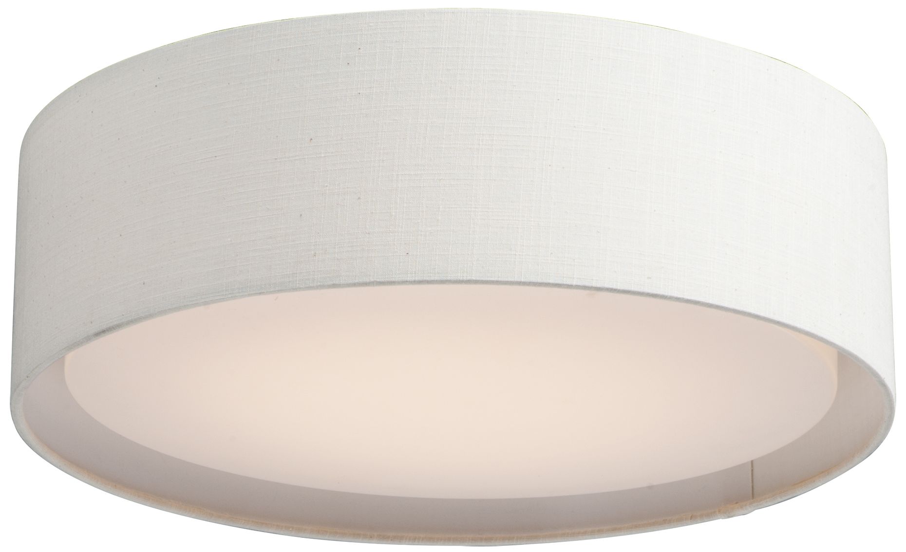 Maxim Prime 16" Wide Oatmeal Linen Drum LED Ceiling Light