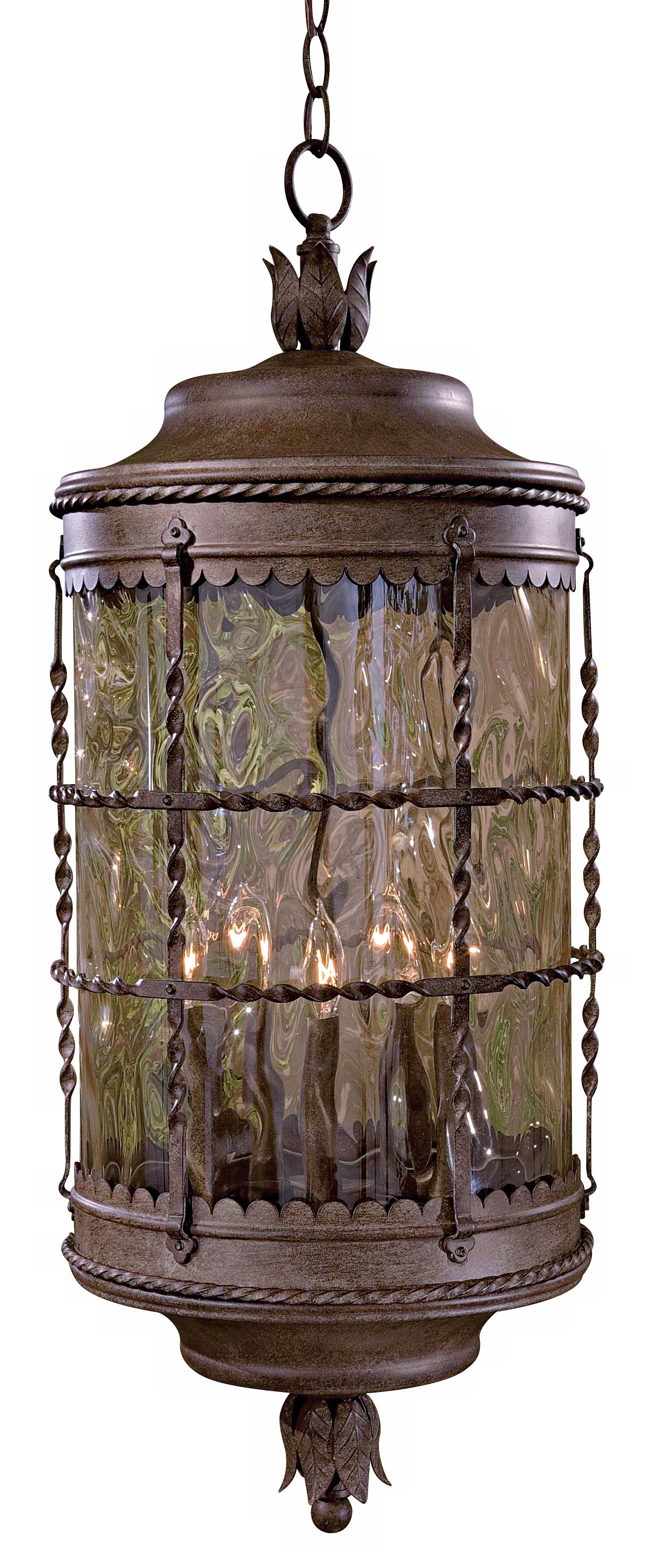 Mallorca Vintage Rust 32" High Chain Hung Outdoor Light