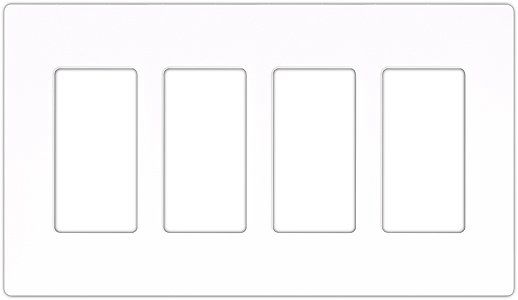 Lutron Claro White 4 Gang Screwless Faceplate 74612 Lamps Plus