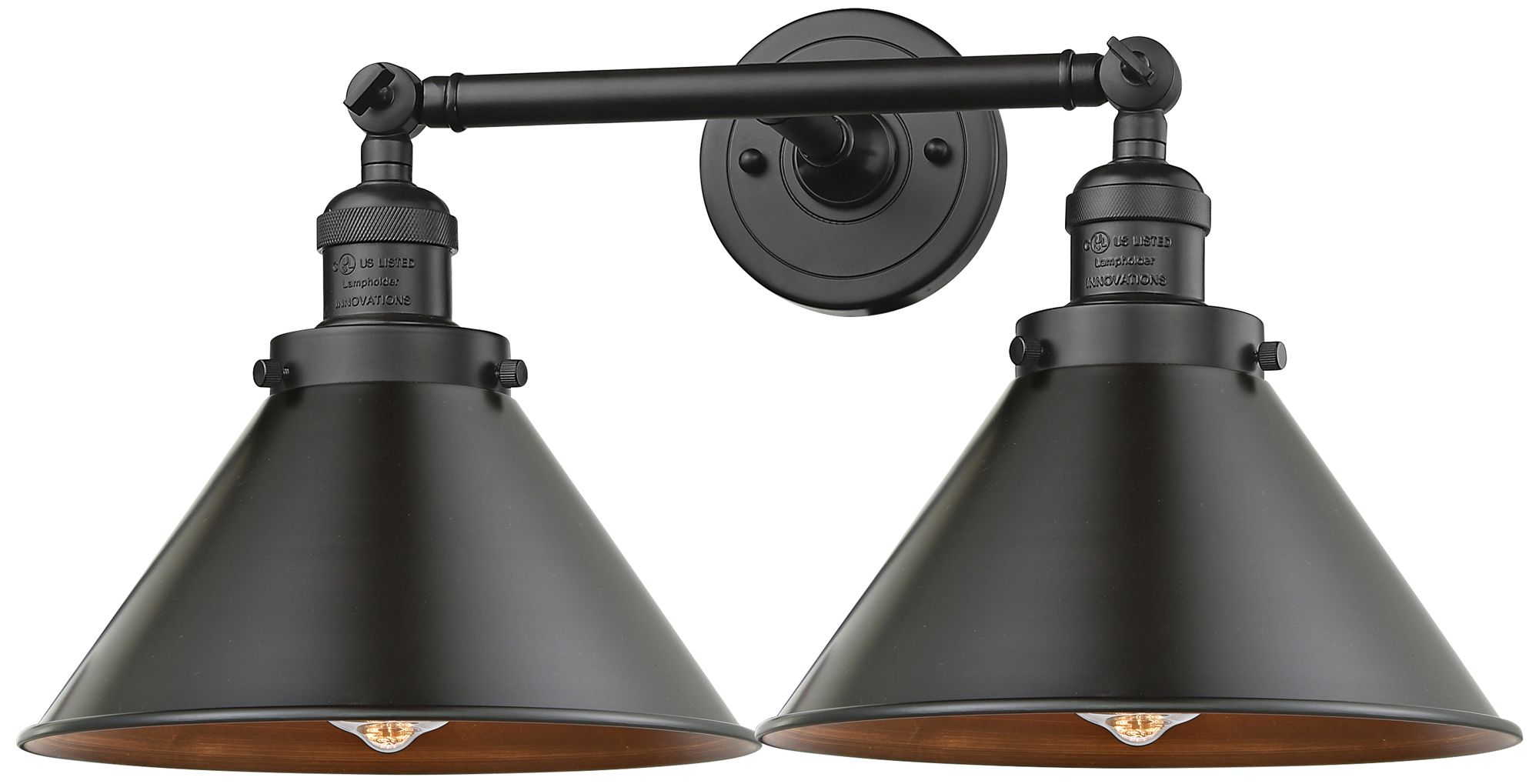 Briarcliff 9"H Rubbed Bronze 2-Light Adjustable Wall Sconce