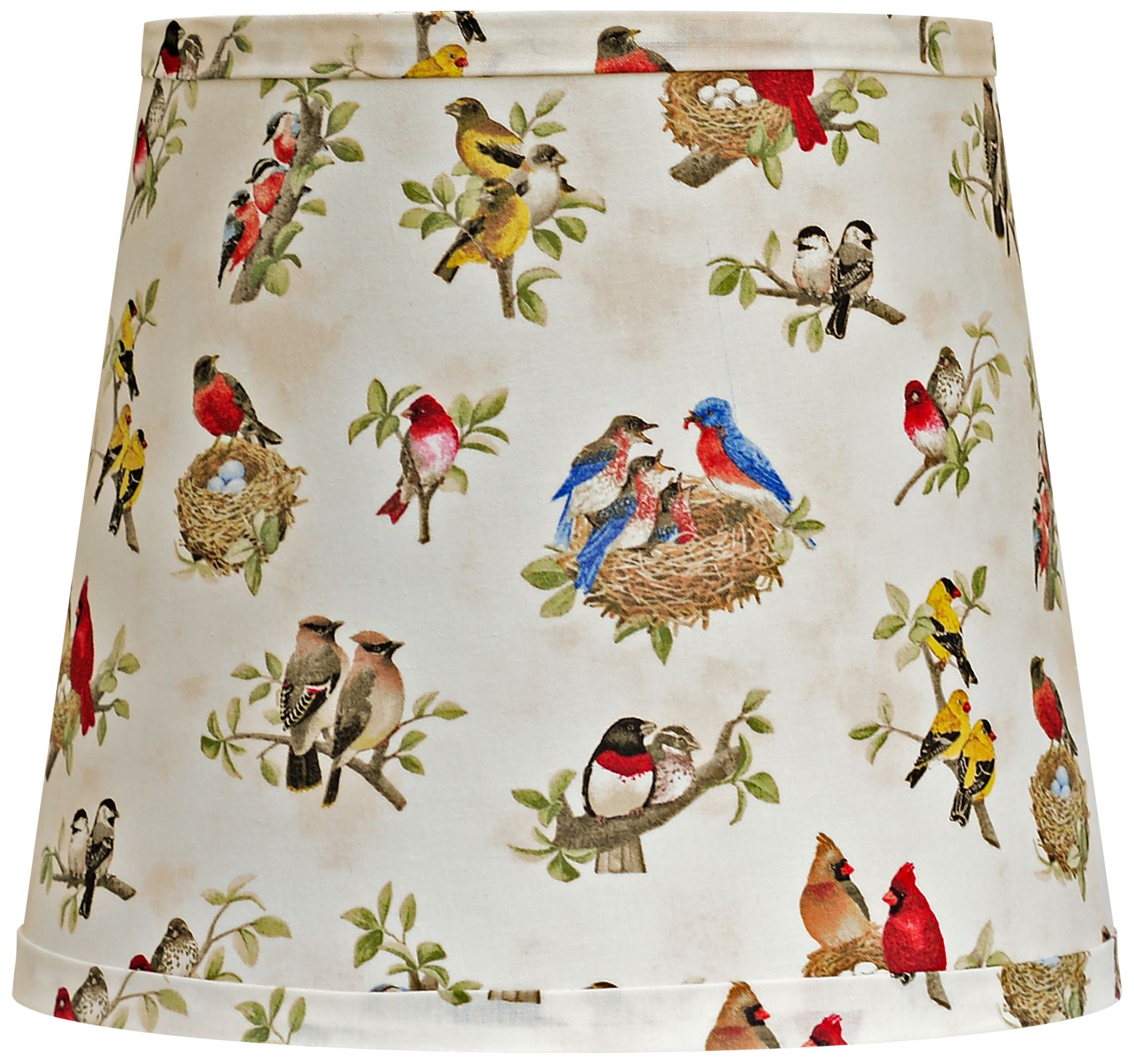Beautiful Birds Linen Drum Lamp Shade 12x12x10 (Uno)
