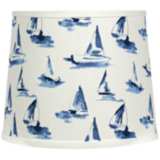 Sea View Sky Blue - White Drum Lamp Shade 10x12x10 (Spider)