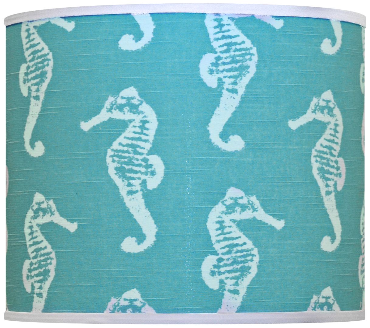 Sea Horse Coastal Blue Drum Lamp Shade 16x16x13 (Spider)