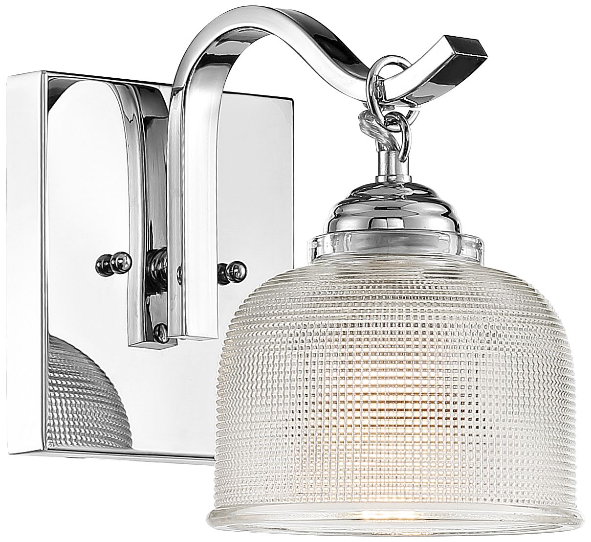 Possini Euro Mani 8"H Chrome and Textured Glass Wall Sconce