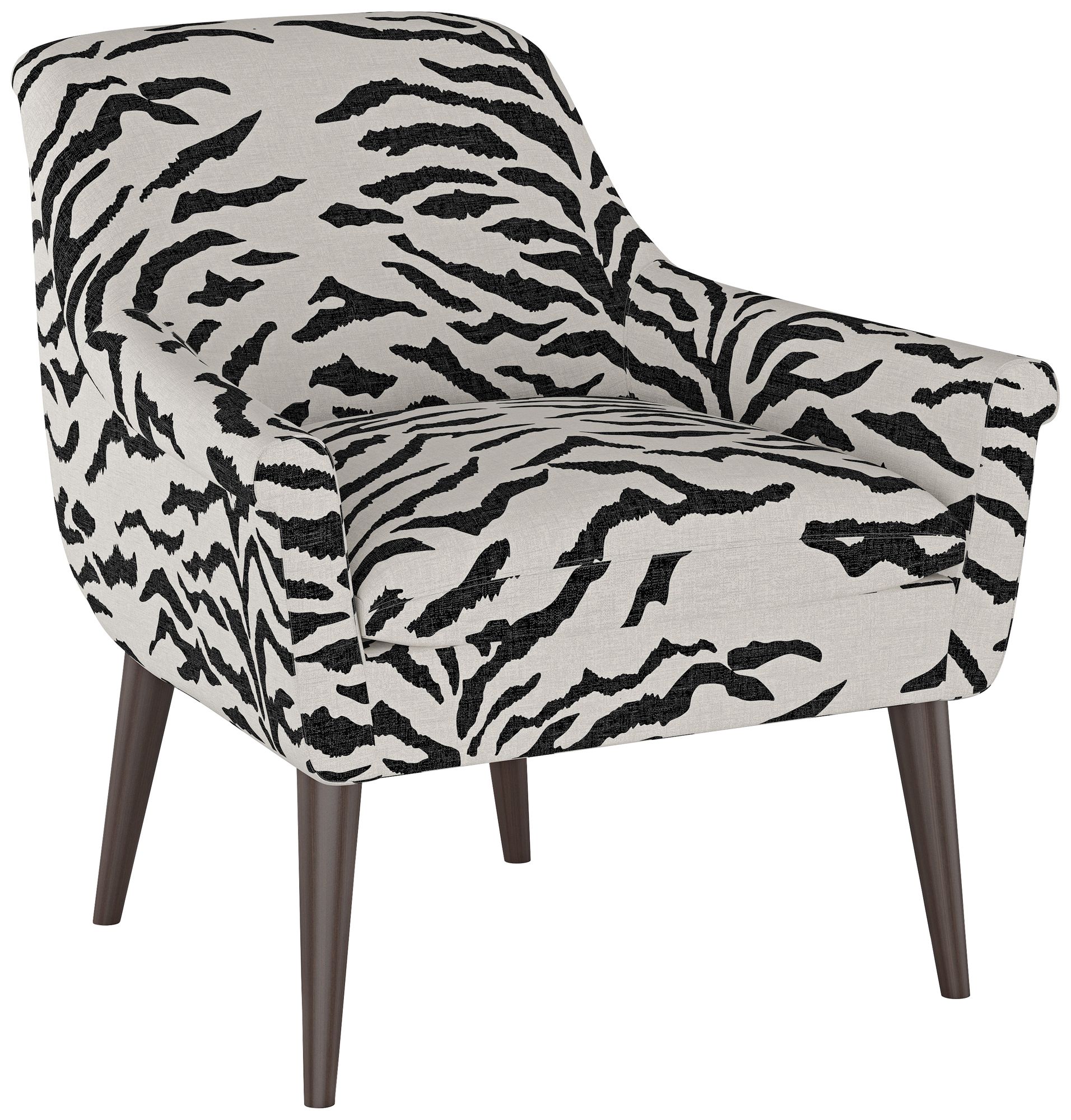 Zoey Linen Zebra Cream and Black Armchair