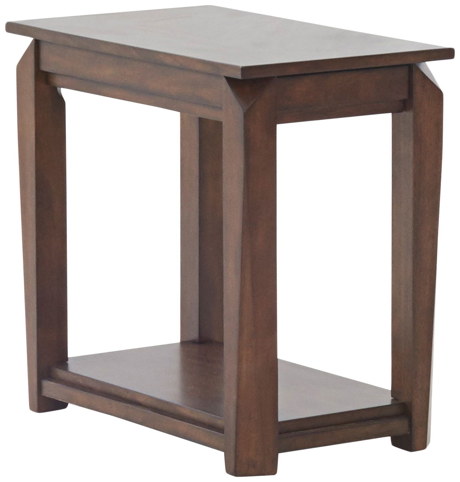 Wedgeland 15" Wide Brown Oak End Table with Pull-Out Shelf