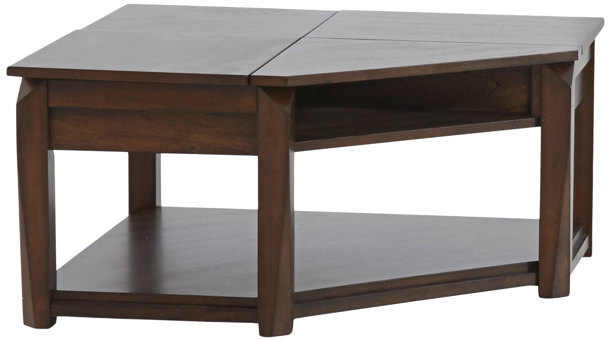 Klaussner Wedgeland 35"W Brown Oak Lift-Top Cocktail Table