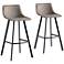 Leick Dapple 29 1/2" Gray Faux Leather Bar Stools Set of 2