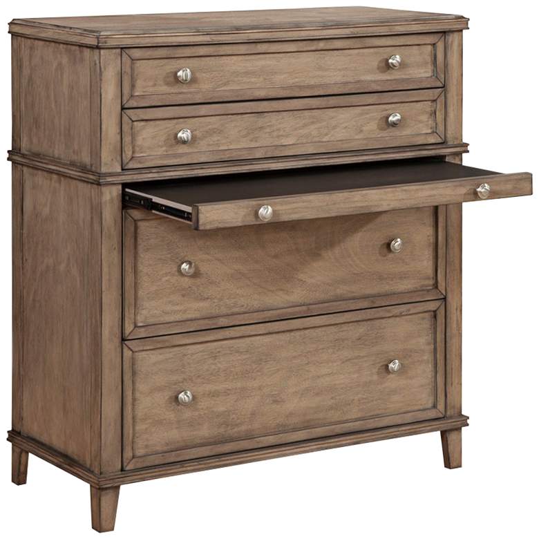 Potter 39&quot; Wide French Truffle 4-Drawer Wood Accent Chest