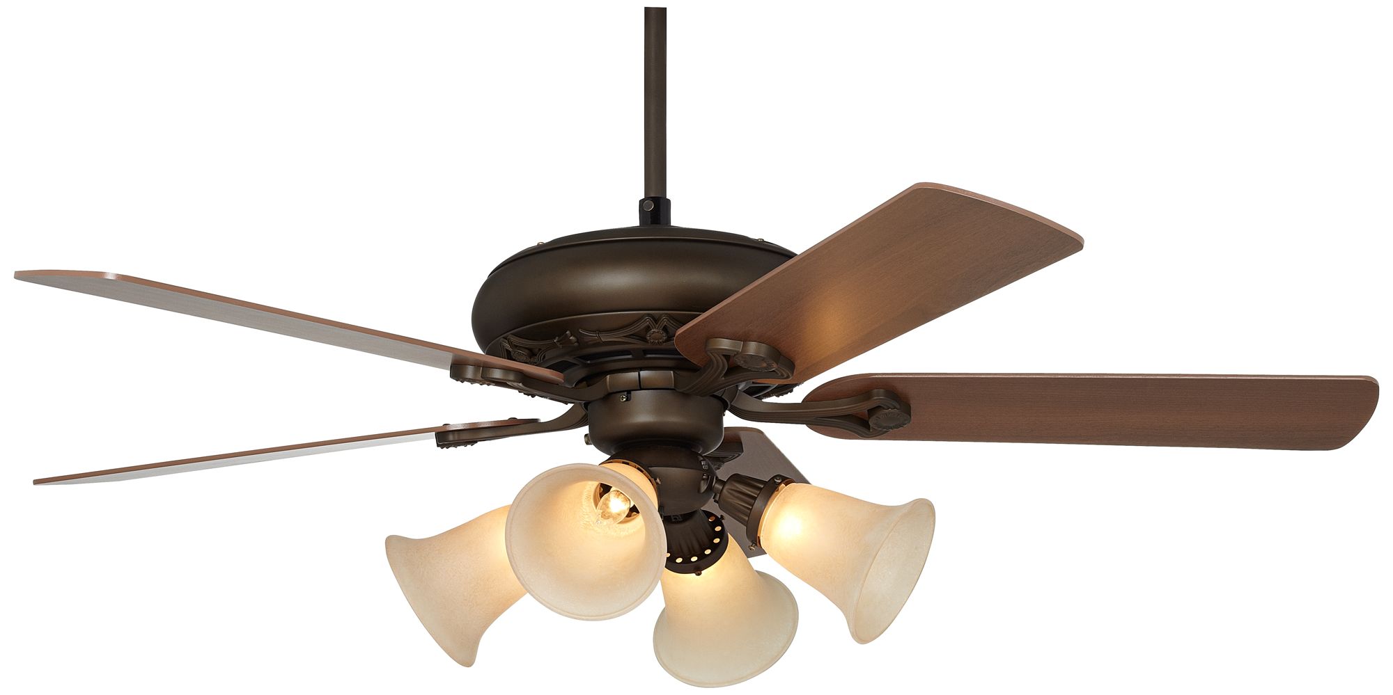 Details About 52 Rustic Ceiling Fan With Light Kit Led Bronze Scavo Glass Living Room Kitchen