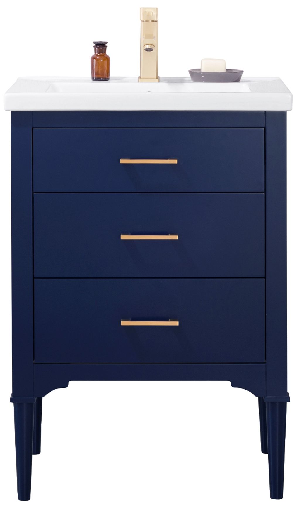 Mason 24" Wide 3-Drawer Porcelain Blue Single Sink Vanity