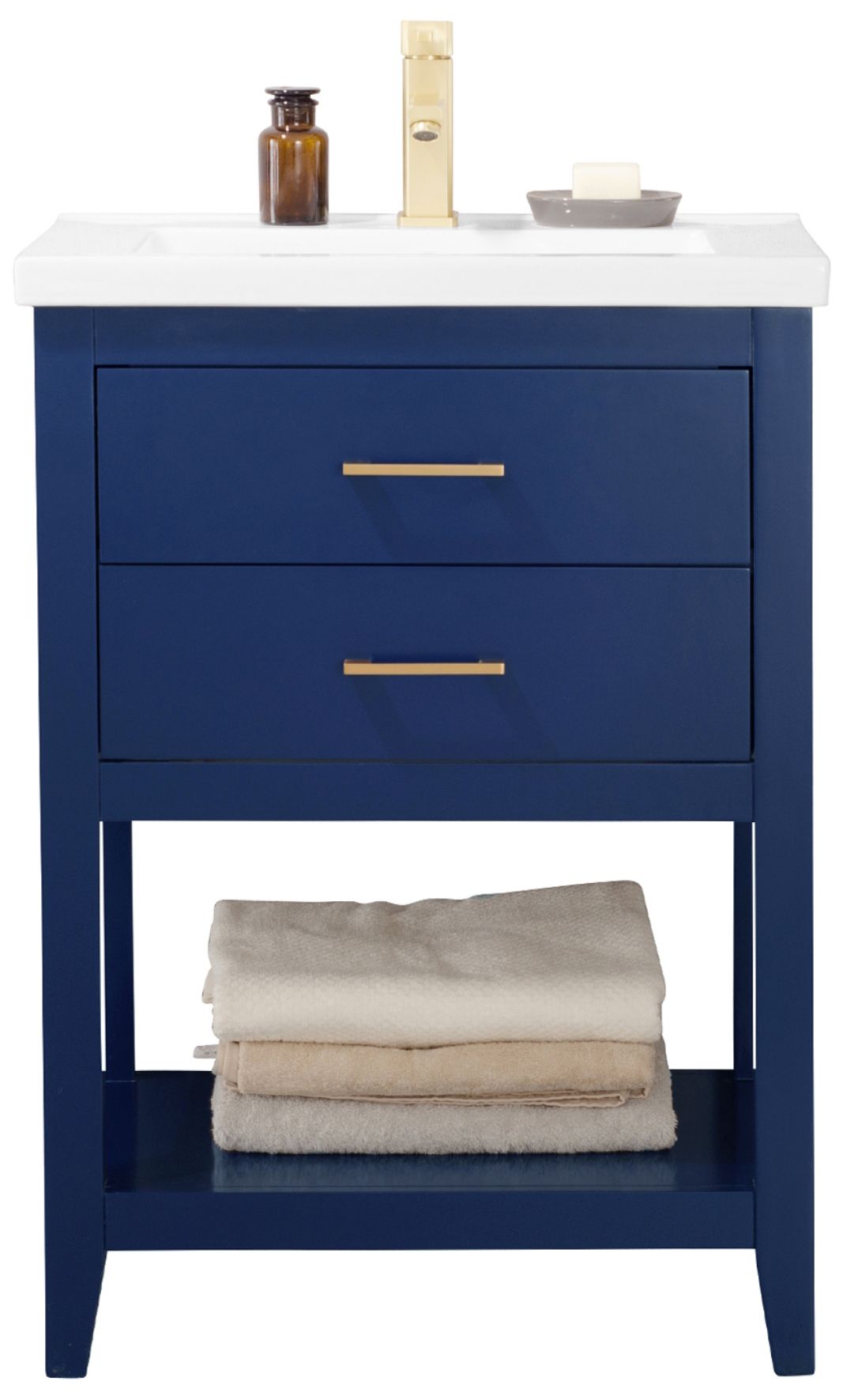 Cara 24" Wide 2-Drawer Porcelain Blue Single Sink Vanity