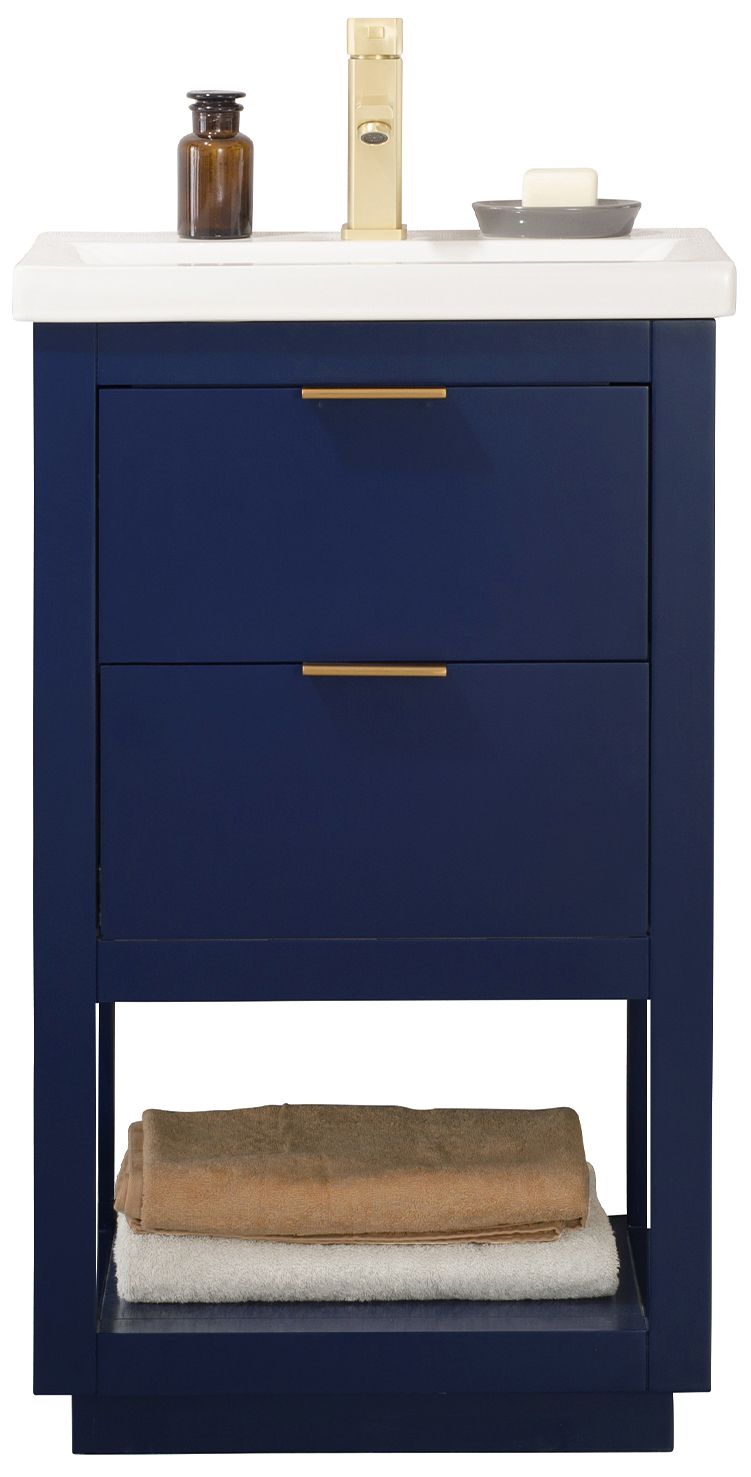Klein 20" Wide 2-Drawer Porcelain Blue Single Sink Vanity