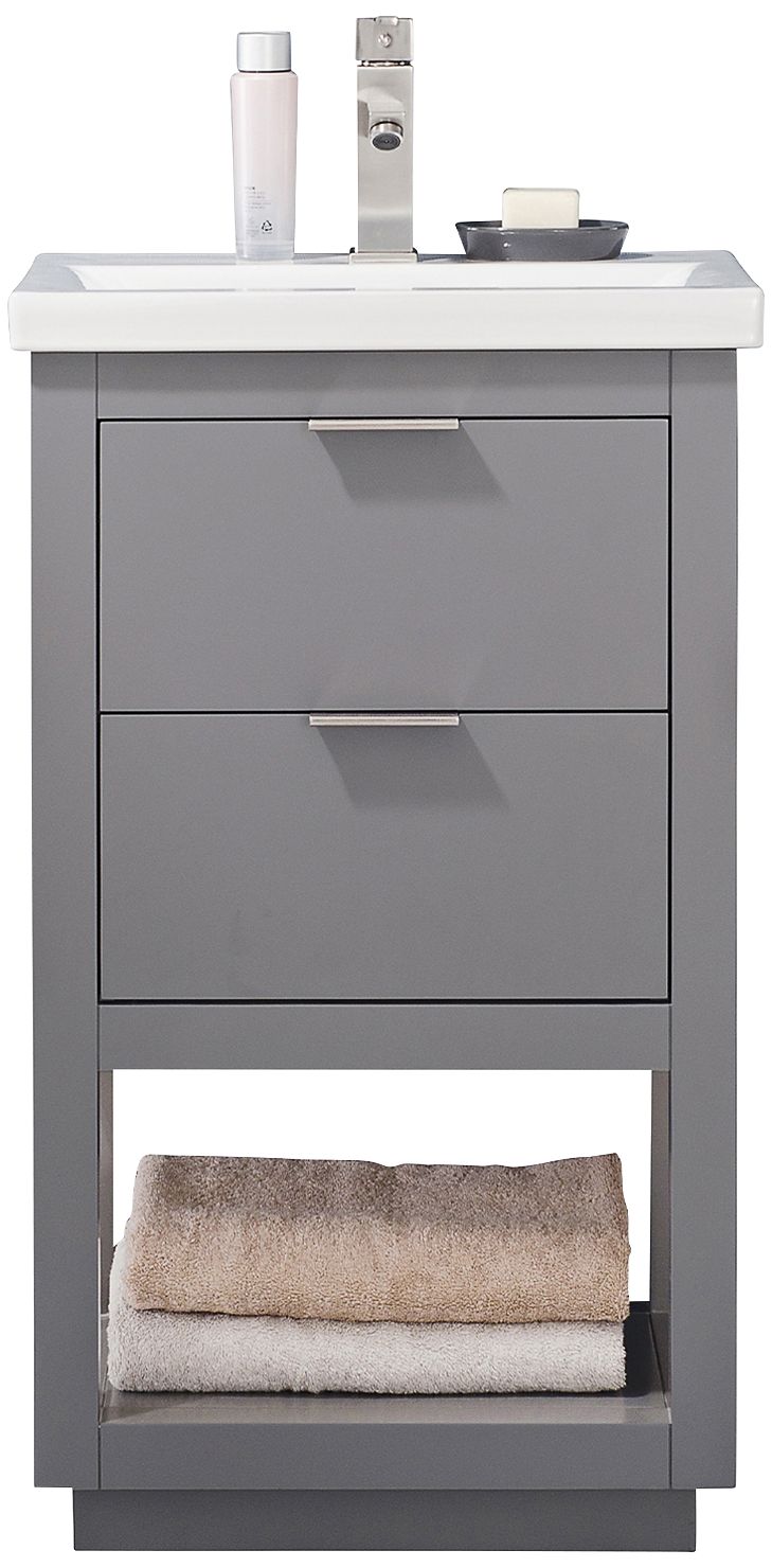Klein 20" Wide 2-Drawer Porcelain Gray Single Sink Vanity