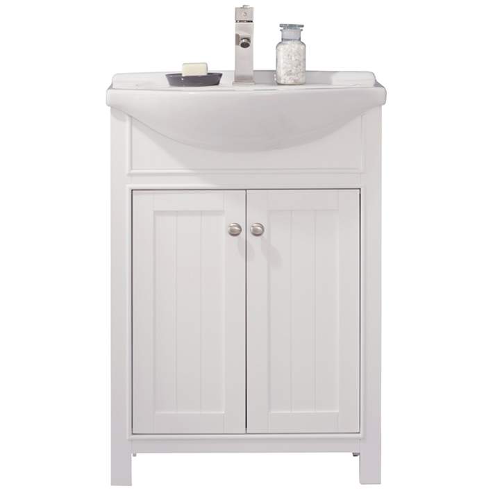 Door Porcelain White Single Sink Vanity, 65 Inch Bathroom Vanity Single Sink