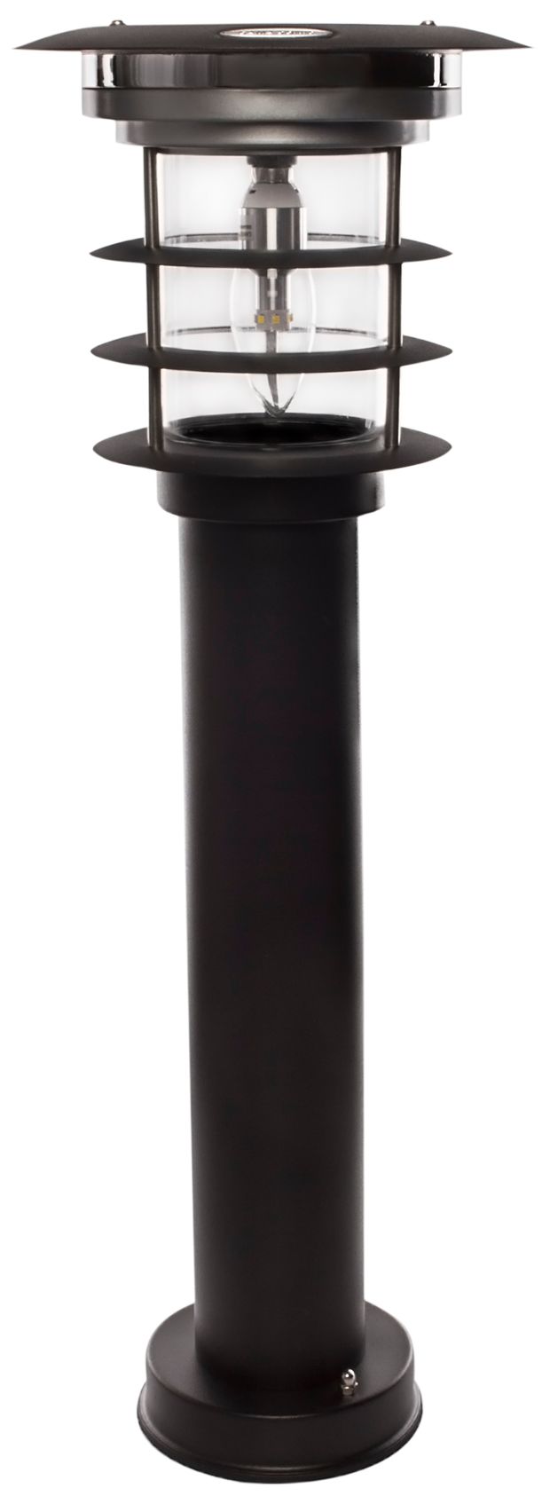 Bollard 24" High Black Solar LED EZ Anchor Landscape Light