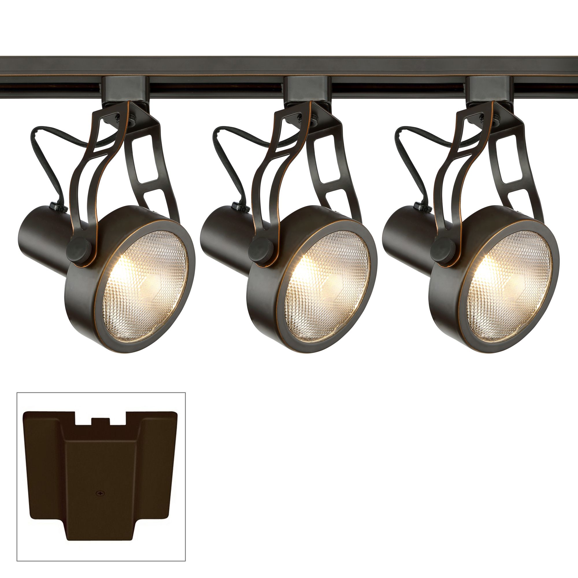 3Light Bronze 12W LED Floating Canopy Track Kit 74T85 Lamps Plus