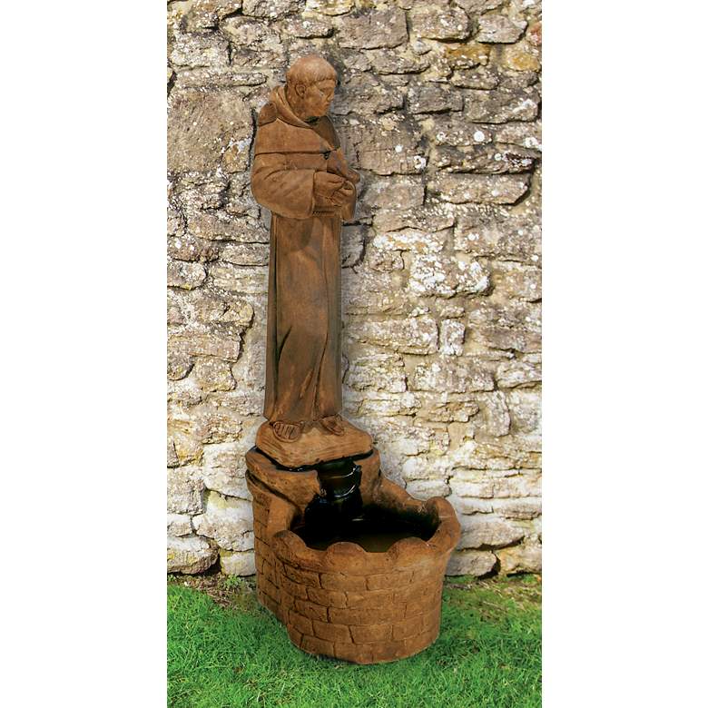 Image 1 St. Francis 42" HIgh Cast Stone Garden Fountain