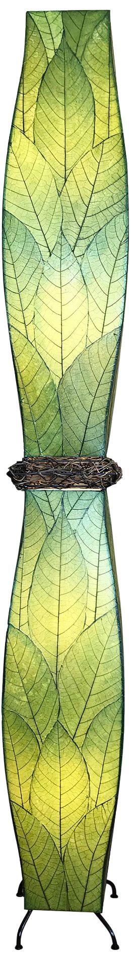 Eangee Gemini Green Cocoa Leaves Art Nouveau Floor Lamp