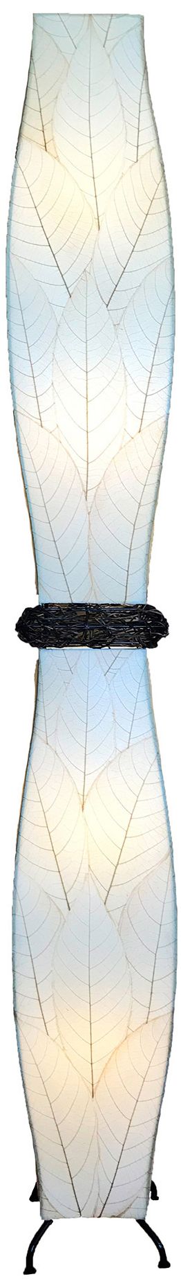 Gemini Natural Cocoa Leaves Art Nouveau Floor Lamp