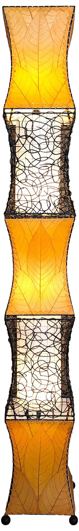 Eangee Pagoda Orange Cocoa Leaves Wave-Like Floor Lamp