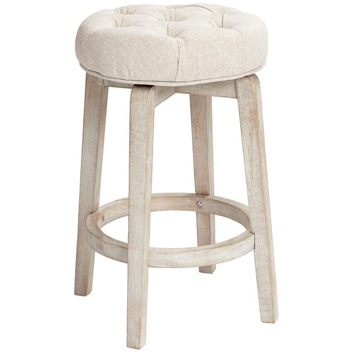 Shelby Tufted White Wash Counter Stool, Lamps Plus Weston Counter Stool